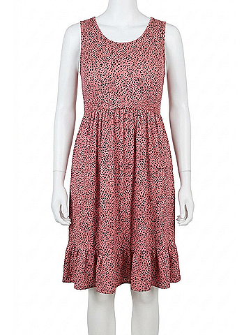Michelle Mae Bailey Ruffle Tank Dress in Pink Dot (view 1)