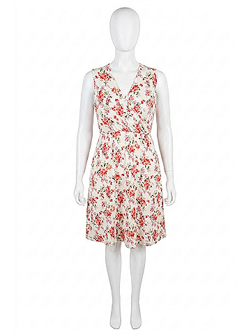 Michelle Mae Taryn Sleeveless Midi Dress in White Floral (view 1)
