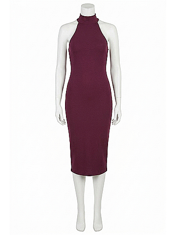 Susana Monaco Mock Neck Midi Dress in Malbec (view 1)