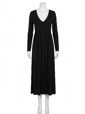Hatch The Softest Rib Nursing Maxi Dress in Black (view 1)