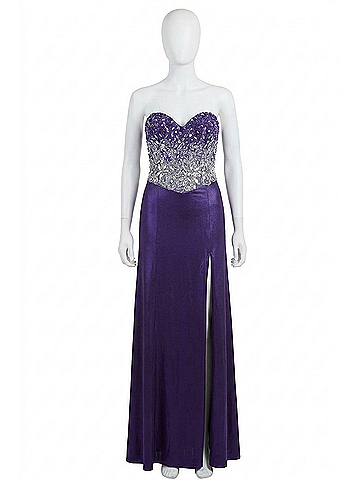 Terani Couture Slinky Fitted Formal Dress in Purple (view 1)