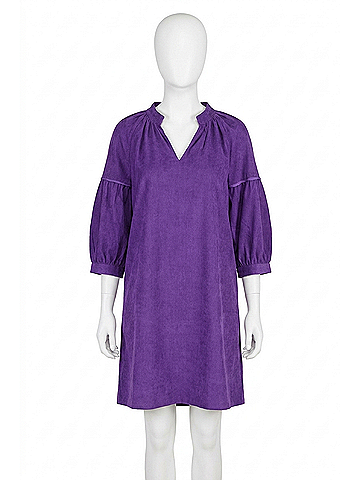 Joy Joy Corduroy Dress in Deep Purple (view 1)