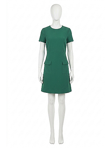 Donna Morgan Front Pocket Short Day Dress in Evergreen (view 1)