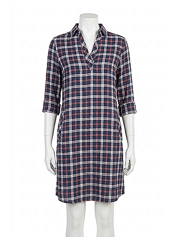 Southern Tide Kamryn Plaid Mini Dress in Nautical Navy (view 1)