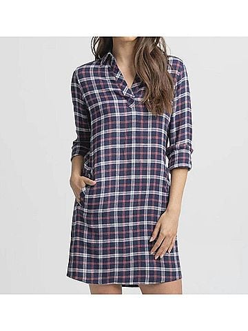 Southern Tide Kamryn Plaid Mini Dress in Nautical Navy (view 2)