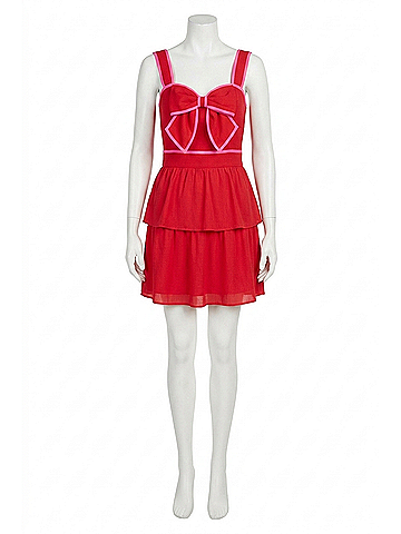 TCEC Candy Blooms Bow Dress in Red (view 1)