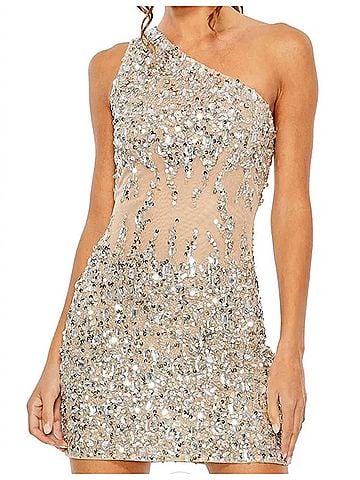 Mac Duggal Sylva Dress in Nude/Silver (view 2)