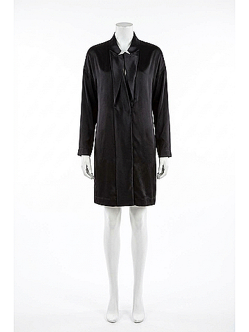 Stella McCartney Satin Tuxedo Dress in Black (view 1)