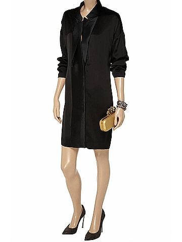Stella McCartney Satin Tuxedo Dress in Black (view 2)