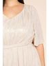 Gilli Solid White Metallic Dress - Plus in Ivory Size 0X - photo 5