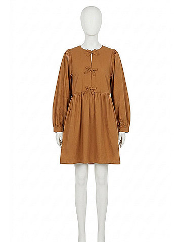 Jodifl Felicity Long Sleeve Dress in Tan (view 1)