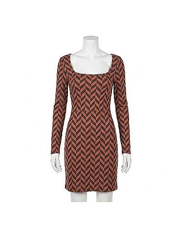 Billabong Still Your Girl Long Sleeve Mini Dress in Brick (view 1)
