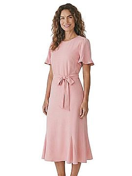DKNY Flutter Sleeve Fit & Flare Midi Dress Casual Dress (view 1)