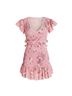LoveShackFancy 100% Polyester Floral Pink Casual Dress Size 12 - photo 1
