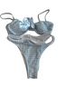 Cupshe Graphic Checkered-gingham Blue White Two Piece Swimsuit Size M - photo 1