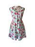 Express 100% Rayon Floral Pink Blue Romper Size 2 - photo 1