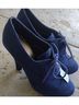 Fioni 100% Suede Blue Ankle Boots Size 8 - photo 4