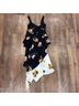 A.L.C. 100% Silk Floral Black White Cocktail Dress Size 4 - photo 4