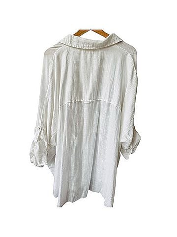 American Eagle Outfitters Gauzy Coverup Shirt Long Sleeve Button-Down Shirt (view 2)