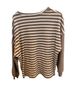 Hayden Stripes Brown White Long Sleeve Top Size M - photo 1