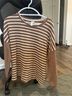 Hayden Stripes Brown White Long Sleeve Top Size M - photo 3