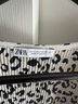 Zara Animal Print Black White Short Sleeve Blouse Size S - photo 3