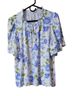 Sugarlips Floral White Blue Green Short Sleeve Blouse Size XL - photo 1