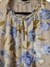 Sugarlips Floral White Blue Green Short Sleeve Blouse Size XL - photo 3