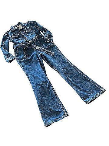 Gap Denim Longsleeve Jumpsuit Jumpsuit (view 1)