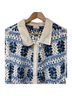 Pol 100% Acrylic Graphic Blue White Cardigan One size - photo 5