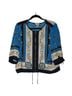 Cache 100% Polyester Print Blue Gold Ivory Jacket Size L - photo 1