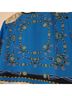 Cache 100% Polyester Print Blue Gold Ivory Jacket Size L - photo 8