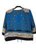 Cache 100% Polyester Print Blue Gold Ivory Jacket Size L - photo 2