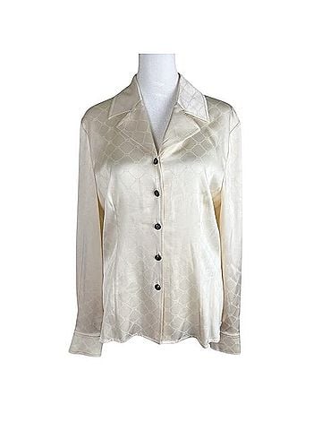 St. John Monogram Silk Button Blouse Casual Dress (view 1)