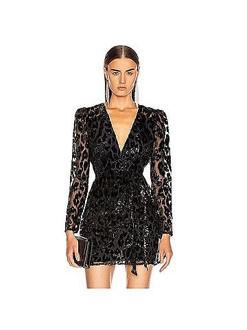 Self-Portrait Metallic Leopard Mini Dress Cocktail Dress (view 1)