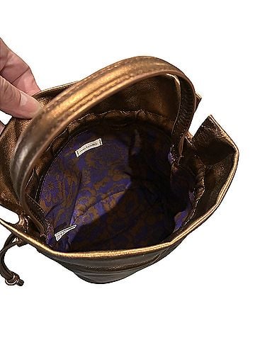 Vera Bradley Small Drawstring Leather Bucket Bag (view 2)