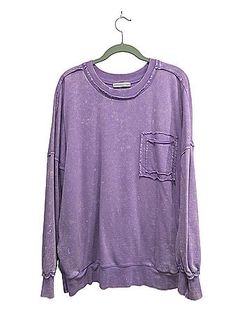 Zenana Outfitters Vintage Wash Crewneck Sweater Casual Sweaters (view 1)