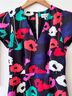Milly Floral Black Pink Cocktail Dress Size 2 - photo 3