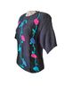 Victoria Jones Floral Black Teal Pullover Sweater Size M (petite) - photo 3