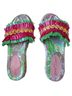 Betsey Johnson Green Gold Pink Sandals Size 8 1/2 - photo 1