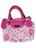 Roxbury Floral Pink Ivory White Leather Satchel One size - photo 1