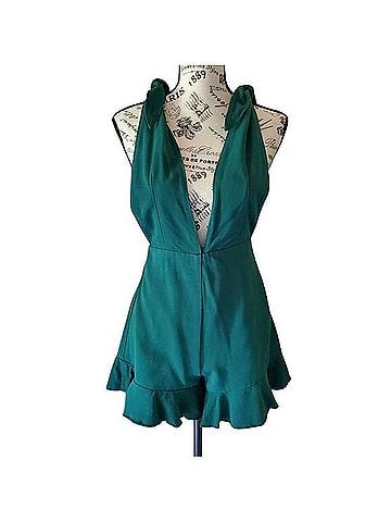 Dazey LA Emerald Ruffle Romper  Overall Shorts (view 1)