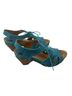 John Fluevog 100% Leather Teal Wedges Size 8 - photo 1