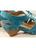 John Fluevog 100% Leather Teal Wedges Size 8 - photo 5
