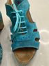 John Fluevog 100% Leather Teal Wedges Size 8 - photo 7