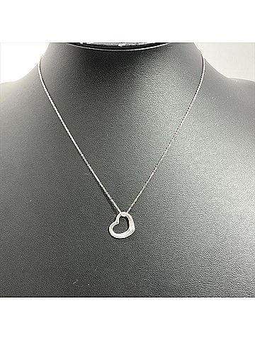 Tiffany & Co. Tiffany & Co. Open Heart Necklace, Sterling Silver, 2.3g, Women's. (view 2)