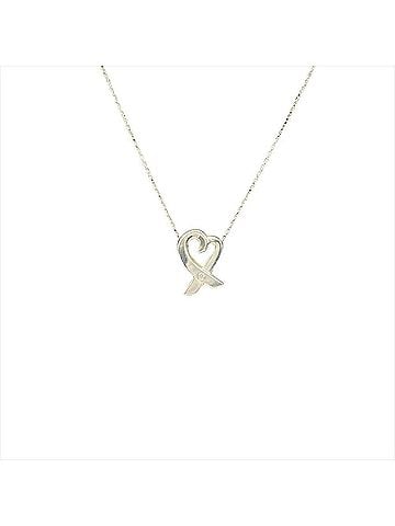 Tiffany & Co. Tiffany & Co. Paloma Picasso Loving Heart Necklace, Sterling Silver, 2.7g, Diamond, 1P Women's. (view 1)