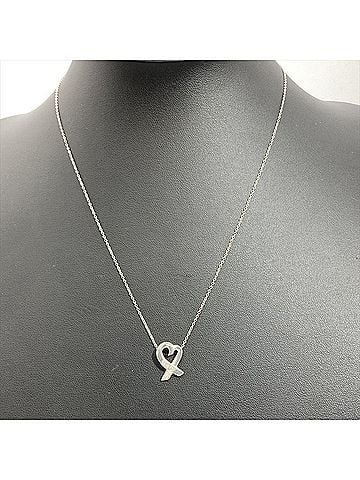 Tiffany & Co. Tiffany & Co. Paloma Picasso Loving Heart Necklace, Sterling Silver, 2.7g, Diamond, 1P Women's. (view 2)
