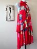 H&M 100% Polyester Floral Red Orange Casual Dress Size 10 - photo 5