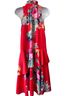 H&M 100% Polyester Floral Red Orange Casual Dress Size 10 - photo 2
